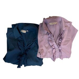 #7748 ico Uniforms Tops Lavender and Blue Size S